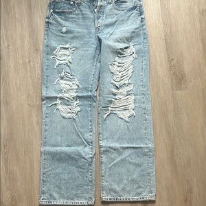 Distressed Light Blue Jeans